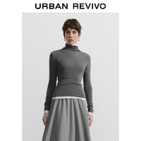 URBAN REVIVO UR2024冬季新款女装气质修身高领打底长袖针织衫UWB930010