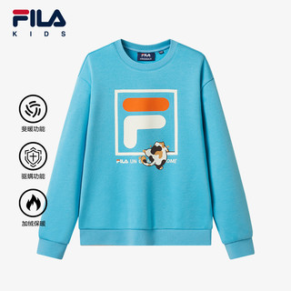 FILA 斐乐 KIDS斐乐童装儿童卫衣冬季款男女童加绒保暖抗菌套头上衣潮