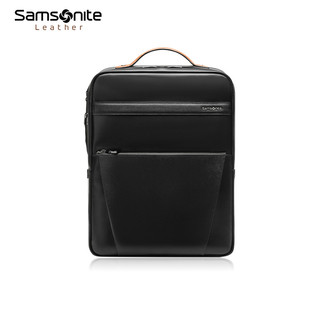 88VIP：Samsonite 新秀丽 防盗双肩包男款牛皮革书包大容量背包经典商务电脑包 TM0