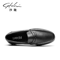 SATCHI 沙驰 男士韩版透气软皮休闲皮鞋  40942060Z