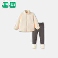 SEMIR KIDS 森马儿童 套装2024年新款女童保暖摇粒绒衣服春时尚撞色两件套