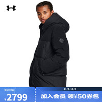 安德玛 UNDERARMOUR）Limitless热冬系列女子灯芯绒运动休闲短款鸭绒羽绒服1384654 黑色001 L