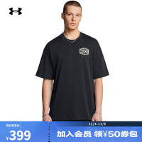 安德玛 UNDERARMOUR）Project Rock强森男子印花运动休闲短袖T恤1386911 黑色001 L