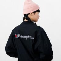 Champion 秋冬女款前后刺绣logo拉链开襟夹克