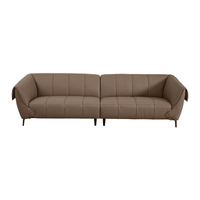  顾家家居 KUKA  90.DK.1185 意式轻奢皮沙发 大四人位 棕咖色
