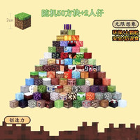                                                             启逸我的世界磁力方块大颗粒积木磁力片拼装玩具男孩组装玩具 50方块+2人仔