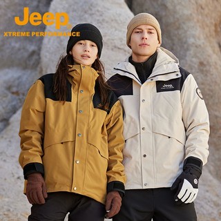 Jeep 吉普 美国JEEP户外冲锋衣男冬季新款三合一防水登山服外套活动赠品