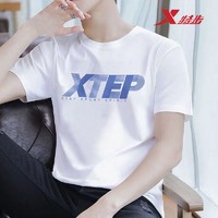 XTEP 特步 短袖t恤男薄款棉质正品男装夏季透气半袖短t针织上衣运动服