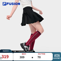 FILA FUSION 斐乐官方潮牌梭织裙女2024夏季时尚休闲半身裙百褶裙