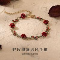 johnsongem 野玫瑰手链女个性复古秋冬手腕百搭手饰闺蜜手链