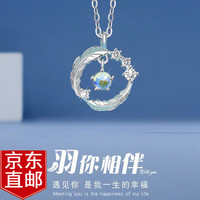 Warme Farben 足银银项链女轻奢简约羽毛设计感锁骨链女生礼物实用生日礼物