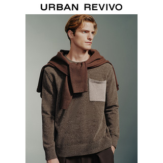 URBAN REVIVO UR男装时尚轻熟风拼色口袋宽松针织衫冬UMM940004