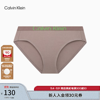 卡尔文·克莱恩 Calvin Klein 内衣23早秋女士棉比基尼内裤QF7403AD PET-灰咖色 S