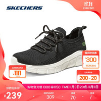 SKECHERS 斯凯奇 女绑带休闲运动鞋轻质舒适日常百搭117301 BLK 38.5