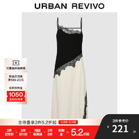 URBAN REVIVO UR2024秋季女装魅力氛围感蕾丝刺绣吊带连衣裙UWG740187 裸杏色 L