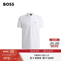 BOSS（服装） BOSS男士秋季24新款条纹饰带嵌片弹力棉高尔夫运动Polo衫