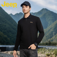 Jeep 吉普 男士翻领长袖POLO衫