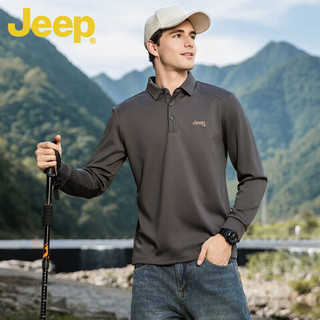 Jeep 吉普 男士翻领长袖POLO衫