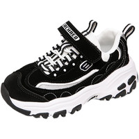 薇靡雅（WEIMIYA）男童运动鞋秋网面透气网鞋儿童熊猫鞋韩版中大童跑步鞋 777黑色单鞋 26码内长/16.5cm