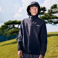 LI-NING 李宁 荷叶风衣秋冬新连帽防风防泼水外套保暖户外运动服男