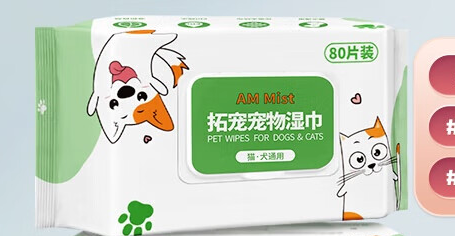 AM Mist 宠物清洁湿巾狗狗猫咪专用泪痕擦脚屁股除臭洗澡清洁湿纸巾 3包