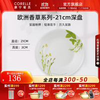 CORELLE 康宁餐具 进口欧洲香草玻璃餐具套装饭碗面碗骨碟深盘 21cm深盘