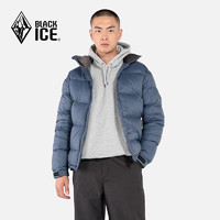 BLACKICE 黑冰 男款户外徒步通勤时尚立领短款鹅绒600蓬羽绒服 蓝灰 M