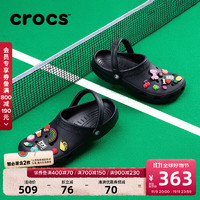 crocs 卡骆驰 10001王俊凯同款洞洞鞋男沙滩鞋户外包头拖鞋女鞋 黑色-001（含智必星）