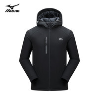 美津浓 Mizuno户外防风男女款装风衣外套 黑色【抓绒款】 3XL