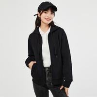 GIORDANO 佐丹奴 简约纯色连帽开衫卫衣外套女秋季长袖休闲女式外套