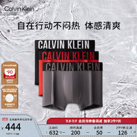 卡尔文·克莱恩 Calvin Klein 内衣24春夏男士三条装醒目提花防夹臀内裤NB3608 LXO-墨夜黑/庞贝红/云雾灰 L