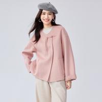 【含山羊绒+绵羊毛】双面毛呢大衣女小个子气质短款外套