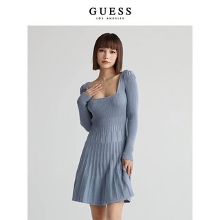 GUESS 盖尔斯 女大U领修身长袖针织连衣裙-W1BK91Z2XV0