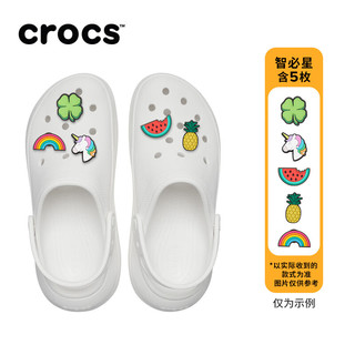 crocs 卡骆驰 王俊凯同款经典泡芙洞洞鞋男沙滩鞋拖鞋女鞋休闲鞋|207521 白色