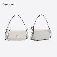 卡尔文·克莱恩 Calvin Klein 女包23新款时尚金属字母翻盖拆卸肩带单肩法棍包腋下包DH3458 114-象牙白 OS