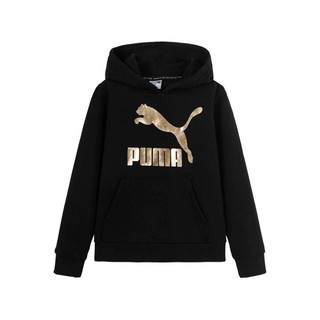 PUMA 彪马 男女中大童休闲运动卫衣经典印花金标logo套头衫童装