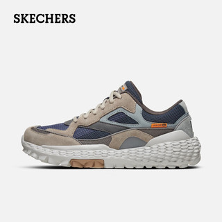 斯凯奇（Skechers）秋季男士怪兽鞋厚底增高缓震休闲鞋时尚潮流百搭户外鞋 TNV褐色/海军蓝色 41