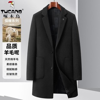 TUCANO 啄木鸟 2024秋冬季新款修身中长款男士外套时尚百搭羊毛呢大衣