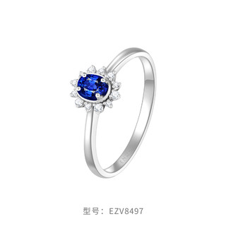 CHOW TAI FOOK 周大福 ENZO「雪花」18K金蓝宝石钻石戒指女EZV8497