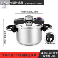 欧宝鑫德国高压锅家用燃气电磁炉通用304不锈钢防爆压力锅迷你数显压力 22cm 压力数显3-5人使用 6000ml