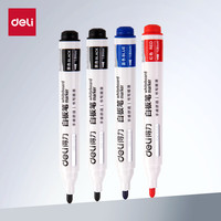 PLUS会员：得力 粗头可擦易擦白板笔 4支装