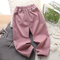皮偌乔2024休闲裤女童防蚊裤儿童男童长裤宝宝中大童裤子多巴胺