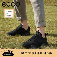 爱步（ECCO）运动鞋男 低帮舒适百搭休闲老爹鞋男 复古跑鞋524924 黑色52492402001 39