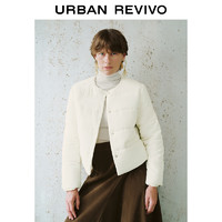 URBAN REVIVO UR2024冬季新款女装时尚休闲百搭绗缝短款圆领棉服UWM140014