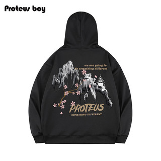 Proteus Boy ProteusBoy卫衣男连帽男士春秋冬季2024新款上衣服长袖加绒外套装