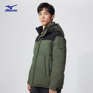 美津浓（MIZUNO）ESSENTIAL系列 男女同款90白鸭绒防风拒水连帽羽绒服