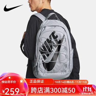 NIKE 耐克 书包双肩包男女学生书包户外运动包背包休闲旅行背包 灰色黑标DV1296-012 48*34*22CM