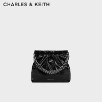 CHARLES & KEITH 秋季新品链条单肩腋下托特包小号流浪包包女包女士黑色 M