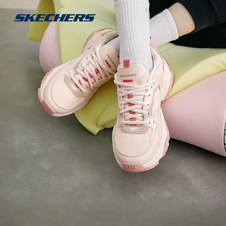 斯凯奇（Skechers）【下架】女复古撞色机甲鞋运动缓震秋季跑步鞋老爹鞋 红色 粉/PINK 38