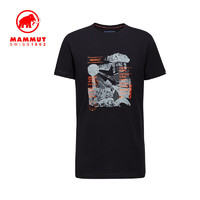 MAMMUT 猛犸象 Massone 男士夏季户外舒适短袖棉质时尚印花潮流T恤 黑色 L